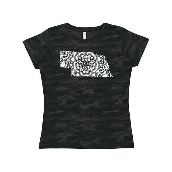 Inktastic Nebraska Silhouette Mandala Women's T-Shirt