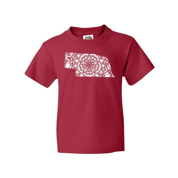 Inktastic Nebraska Silhouette Mandala Youth T-Shirt
