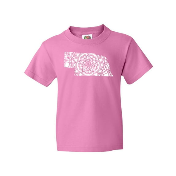 Inktastic Nebraska Silhouette Mandala Youth T-Shirt