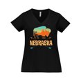 thumbnail image 1 of Inktastic Nebraska Vacation Buffalo Women's Plus Size V-Neck T-Shirt, 1 of 5
