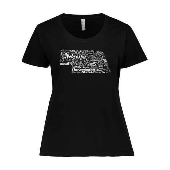 Inktastic Nebraska Word Salad- State Outline Women's Plus Size T-Shirt