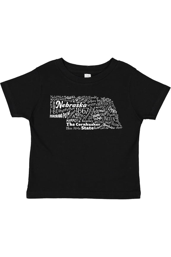 Nebraska Word Salad- state outline Boys or Girls Toddler T-Shirt