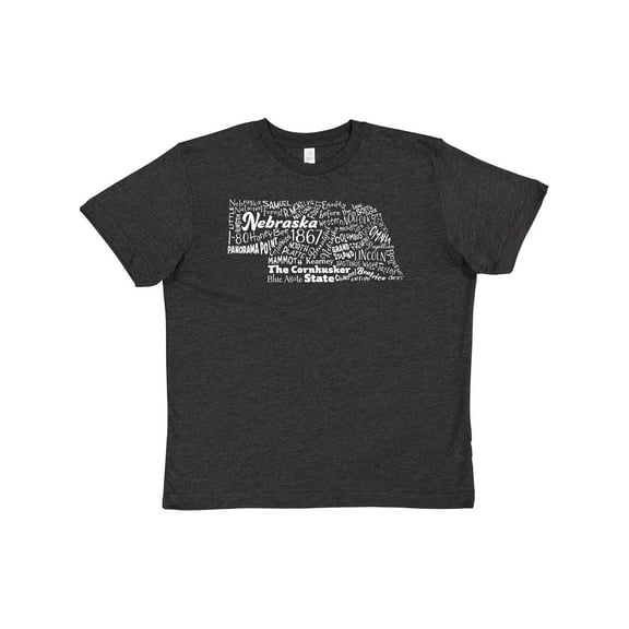 Inktastic Nebraska Word Salad- state outline Youth T-Shirt