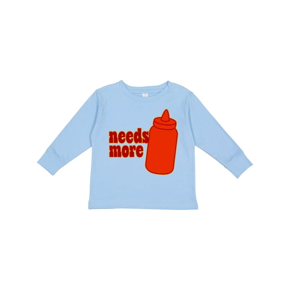 Inktastic Needs More Ketchup Boys or Girls Long Sleeve Toddler T-Shirt