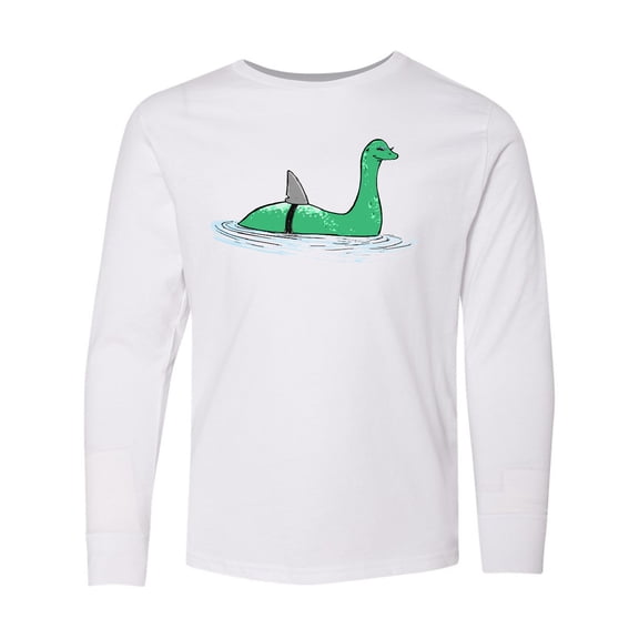 Inktastic Nessie Shark Long Sleeve Youth T-Shirt