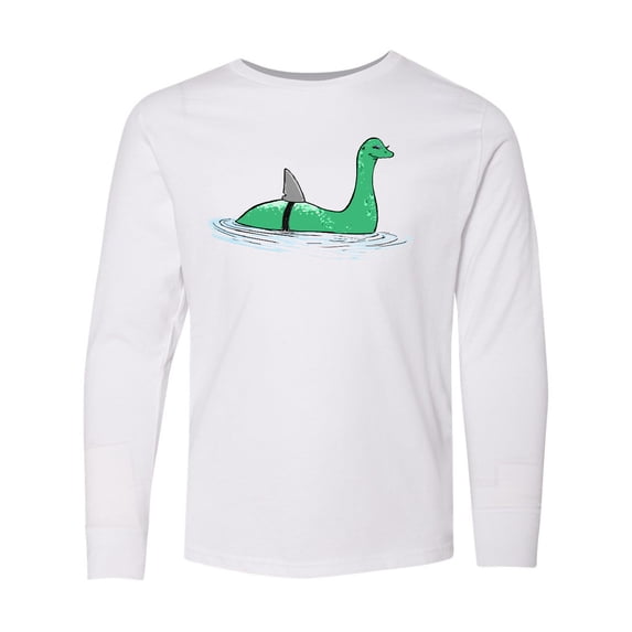Inktastic Nessie Shark Long Sleeve Youth T-Shirt