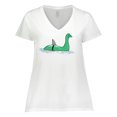 thumbnail image 1 of Inktastic Nessie Shark Women's Plus Size V-Neck T-Shirt, 1 of 5