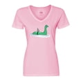 thumbnail image 1 of Inktastic Nessie Shark Women's V-Neck T-Shirt, 1 of 5