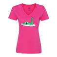 thumbnail image 1 of Inktastic Nessie Shark Women's V-Neck T-Shirt, 1 of 5