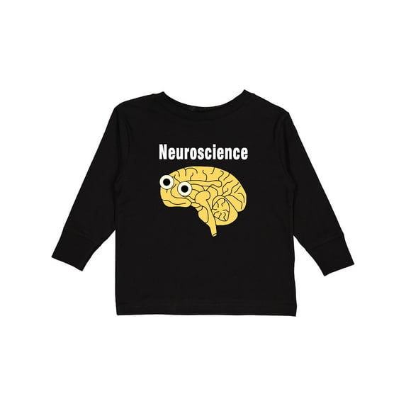 Inktastic Neuroscience Brain White Text Boys or Girls Long Sleeve Toddler T-Shirt
