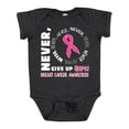 thumbnail image 1 of Inktastic Never Give Up Hope Breast Cancer Awareness Boys or Girls Baby Bodysuit, 1 of 5