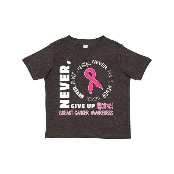 Inktastic Never Give Up Hope Breast Cancer Awareness Boys or Girls Toddler T-Shirt
