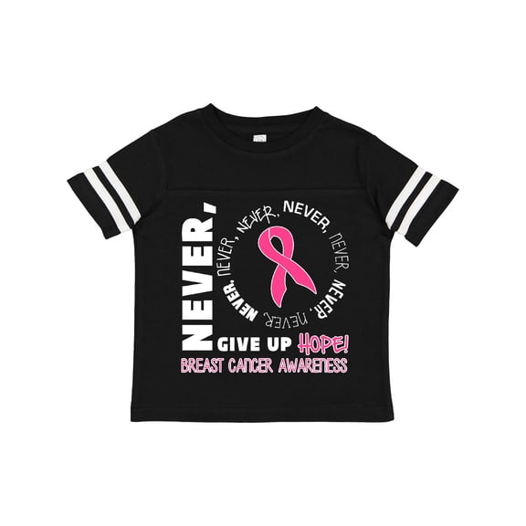 Inktastic Never Give Up Hope Breast Cancer Awareness Boys or Girls Toddler T-Shirt