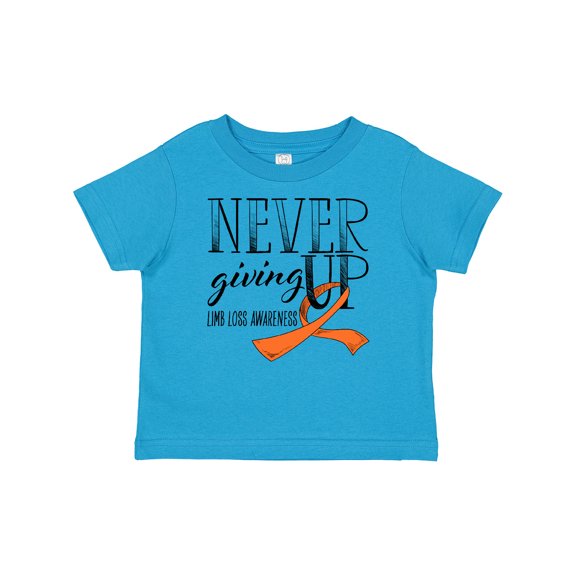 Inktastic Never Giving Up Limb Loss Awareness Orange Ribbon Boys or Girls Baby T-Shirt