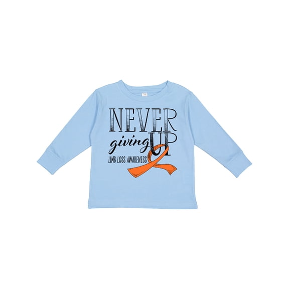Inktastic Never Giving Up Limb Loss Awareness Orange Ribbon Boys or Girls Long Sleeve Toddler T-Shirt