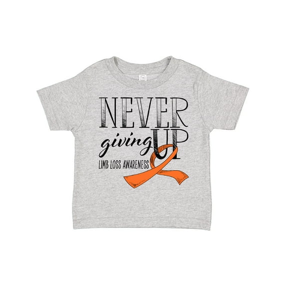 Inktastic Never Giving Up Limb Loss Awareness Orange Ribbon Boys or Girls Toddler T-Shirt