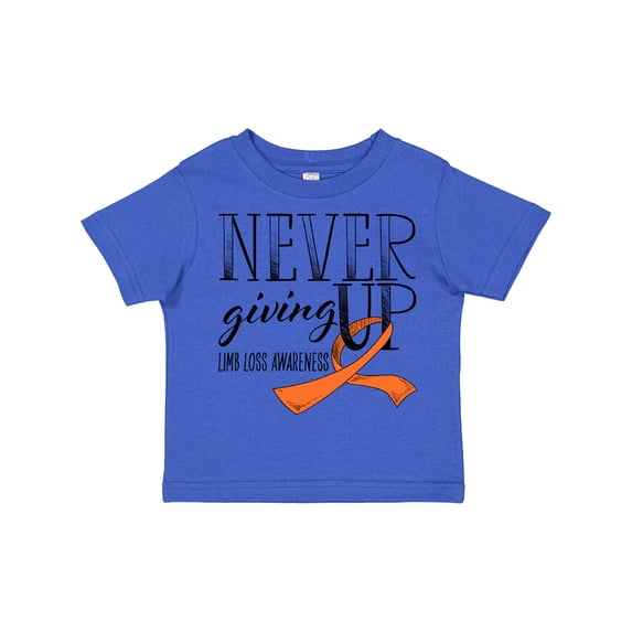 Inktastic Never Giving Up Limb Loss Awareness Orange Ribbon Boys or Girls Toddler T-Shirt
