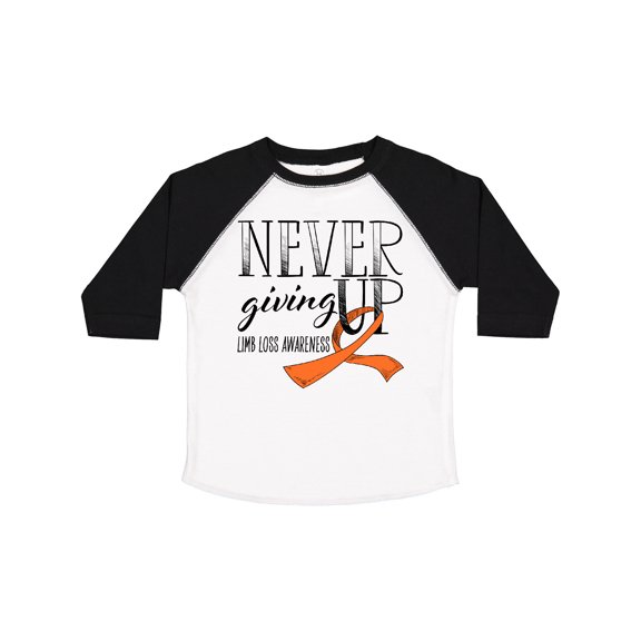 Inktastic Never Giving Up Limb Loss Awareness Orange Ribbon Boys or Girls Toddler T-Shirt