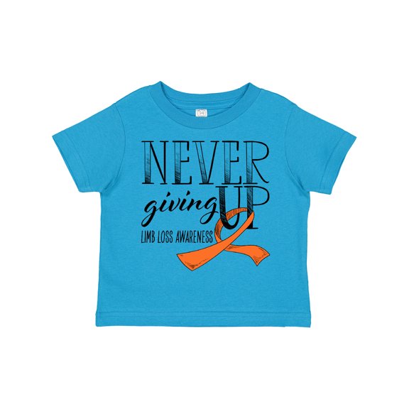Inktastic Never Giving Up Limb Loss Awareness Orange Ribbon Boys or Girls Toddler T-Shirt