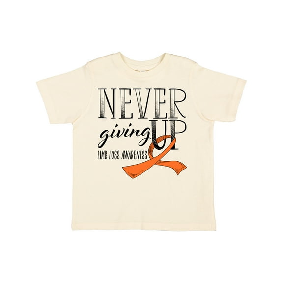 Inktastic Never Giving Up Limb Loss Awareness Orange Ribbon Boys or Girls Toddler T-Shirt