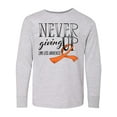 thumbnail image 1 of Inktastic Never Giving Up Limb Loss Awareness Orange Ribbon Long Sleeve Youth T-Shirt, 1 of 5