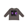 thumbnail image 1 of Inktastic Never Lose Hope Epilepsy Awareness with Balloons and Purple Ribbon Boys or Girls Long Sleeve Toddler T-Shirt, 1 of 5