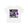 thumbnail image 1 of Inktastic Never Lose Hope Epilepsy Awareness with Balloons and Purple Ribbon Boys or Girls Toddler T-Shirt, 1 of 5