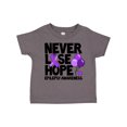 thumbnail image 1 of Inktastic Never Lose Hope Epilepsy Awareness with Balloons and Purple Ribbon Boys or Girls Toddler T-Shirt, 1 of 5