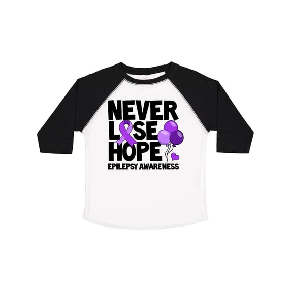 Inktastic Never Lose Hope Epilepsy Awareness with Balloons and Purple Ribbon Boys or Girls Toddler T-Shirt