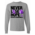 thumbnail image 1 of Inktastic Never Lose Hope Epilepsy Awareness with Balloons and Purple Ribbon Long Sleeve T-Shirt, 1 of 5