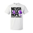 thumbnail image 1 of Inktastic Never Lose Hope Epilepsy Awareness with Balloons and Purple Ribbon T-Shirt, 1 of 5