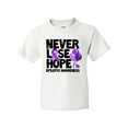 thumbnail image 1 of Inktastic Never Lose Hope Epilepsy Awareness with Balloons and Purple Ribbon Youth T-Shirt, 1 of 5