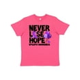 thumbnail image 1 of Inktastic Never Lose Hope Epilepsy Awareness with Balloons and Purple Ribbon Youth T-Shirt, 1 of 5