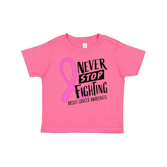 Inktastic Never Stop Fighting Breast Cancer Awareness Boys or Girls Baby T-Shirt