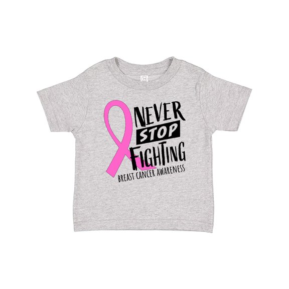 Inktastic Never Stop Fighting Breast Cancer Awareness Boys or Girls Baby T-Shirt
