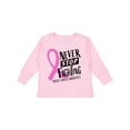 thumbnail image 1 of Inktastic Never Stop Fighting Breast Cancer Awareness Boys or Girls Long Sleeve Toddler T-Shirt, 1 of 5
