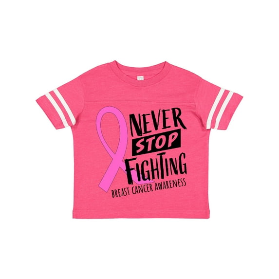 Inktastic Never Stop Fighting Breast Cancer Awareness Boys or Girls Toddler T-Shirt