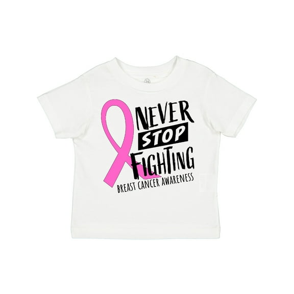 Inktastic Never Stop Fighting Breast Cancer Awareness Boys or Girls Toddler T-Shirt