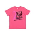 thumbnail image 1 of Inktastic Never Stop Fighting Breast Cancer Awareness Youth T-Shirt, 1 of 5