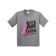 thumbnail image 1 of Inktastic Never Stop Fighting Breast Cancer Awareness Youth T-Shirt, 1 of 5