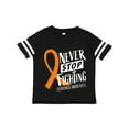 thumbnail image 1 of Inktastic Never Stop Fighting Leukemia Awareness Orange Ribbon Boys or Girls Toddler T-Shirt, 1 of 5