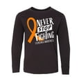 thumbnail image 1 of Inktastic Never Stop Fighting Leukemia Awareness Orange Ribbon Long Sleeve Youth T-Shirt, 1 of 5
