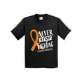 thumbnail image 1 of Inktastic Never Stop Fighting Leukemia Awareness Orange Ribbon Youth T-Shirt, 1 of 5