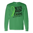 thumbnail image 1 of Inktastic Never Stop Fighting Mental Health Awareness Green Ribbon Long Sleeve T-Shirt, 1 of 5
