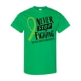thumbnail image 1 of Inktastic Never Stop Fighting Mental Health Awareness Green Ribbon T-Shirt, 1 of 5