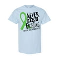thumbnail image 1 of Inktastic Never Stop Fighting Mental Health Awareness Green Ribbon T-Shirt, 1 of 5