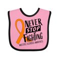 thumbnail image 1 of Inktastic Never Stop Fighting Multiple Sclerosis Awareness Boys or Girls Baby Bib, 1 of 4