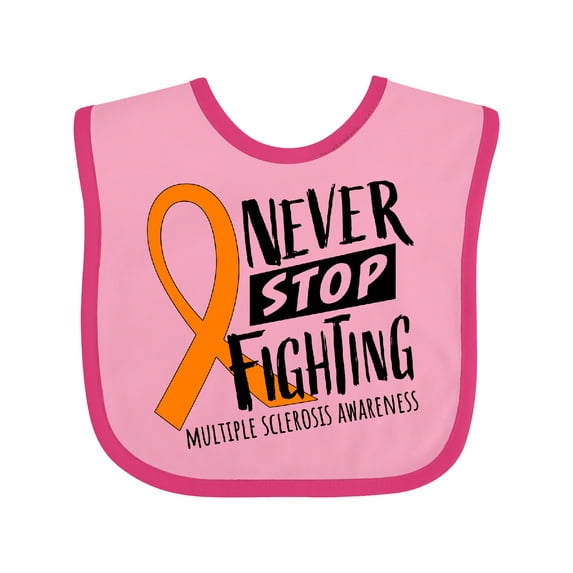 Inktastic Never Stop Fighting Multiple Sclerosis Awareness Boys or Girls Baby Bib