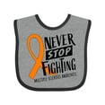 thumbnail image 1 of Inktastic Never Stop Fighting Multiple Sclerosis Awareness Boys or Girls Baby Bib, 1 of 4