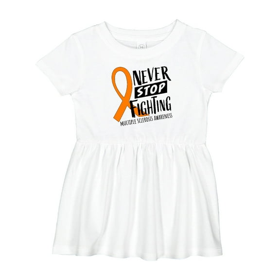 Inktastic Never Stop Fighting Multiple Sclerosis Awareness Girls Baby Dress